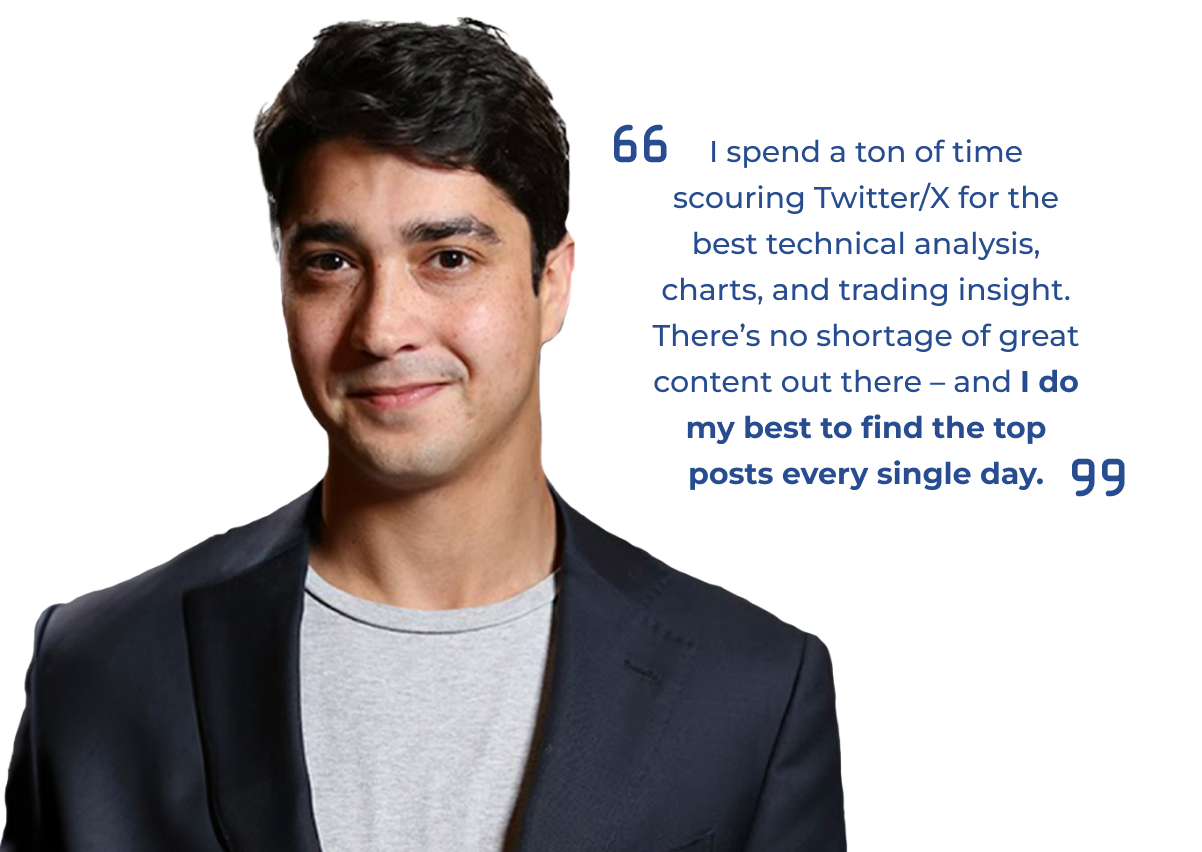 "I spend a ton of time scouring Twitter/X for the best technical analysis, charts, and trading insights. There's no shortage of great content out there - and I do my best to find the top posts every single day." - Patrick Dunuwila